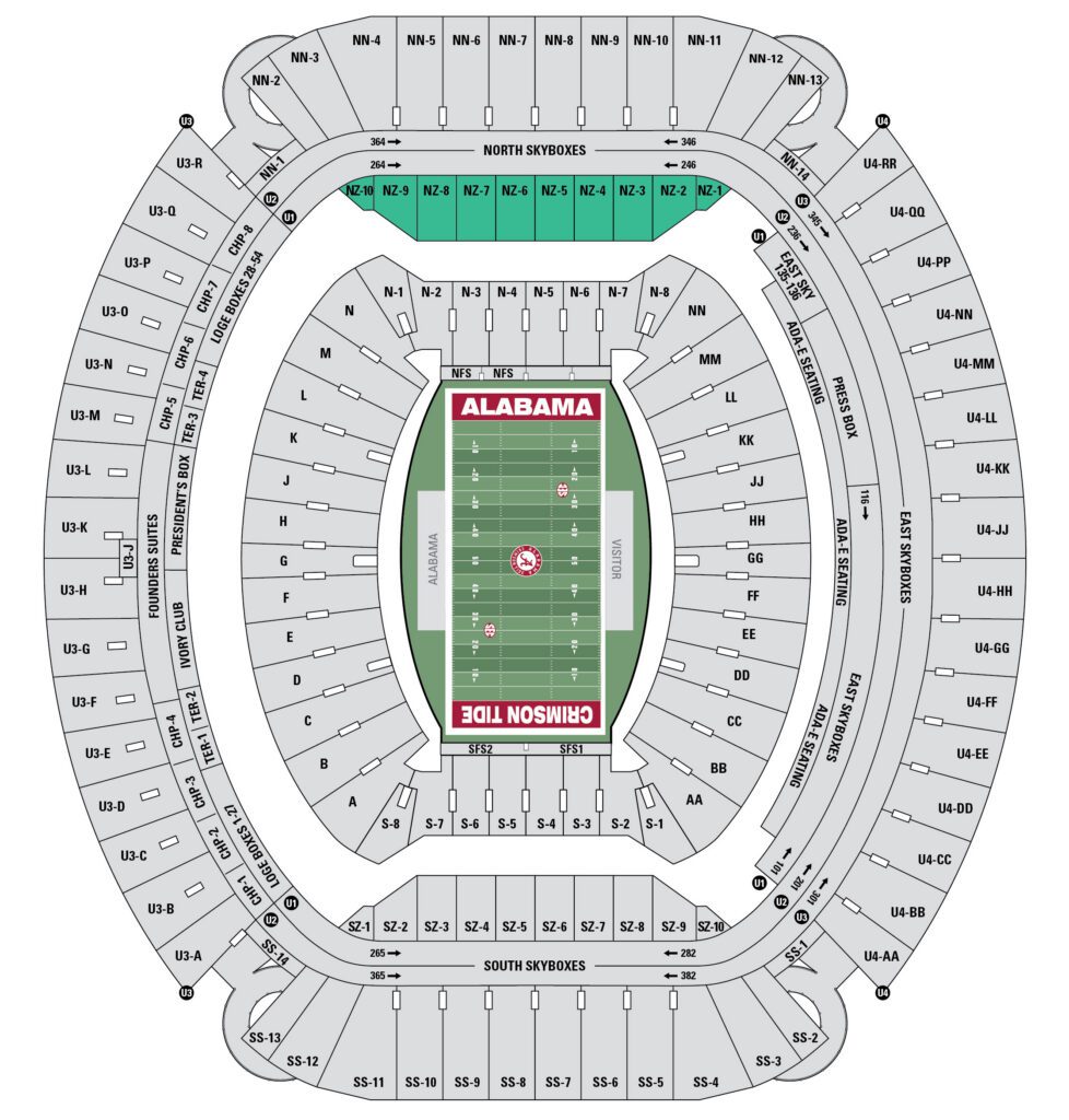 Bryant-Denny Stadium Seating Chart